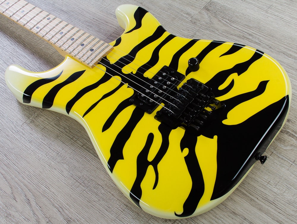 ESP Signature M-1 Electric Guitar, SIGNED by George Lynch, Hard Case - Yellow Tiger Finish (B-STOCK)