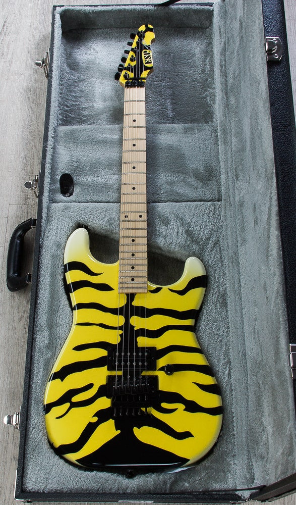 ESP Signature M-1 Electric Guitar, SIGNED by George Lynch, Hard Case - Yellow Tiger Finish (B-STOCK)