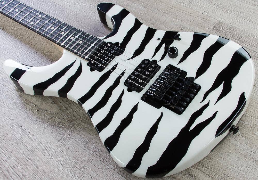 Suhr 80's Shred MKII Electric Guitar, Ebony Fingerboard, Case - Tiger Stripe