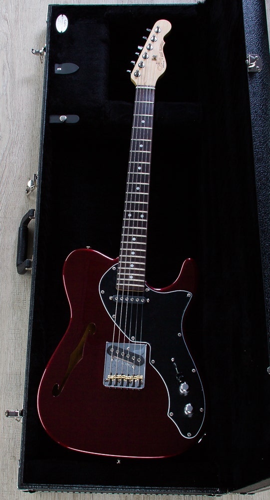 G&L USA ASAT Classic Thinline Semi-Hollow Electric Guitar, Rosewood Fingerboard, Hard Case - Ruby Red Metallic
