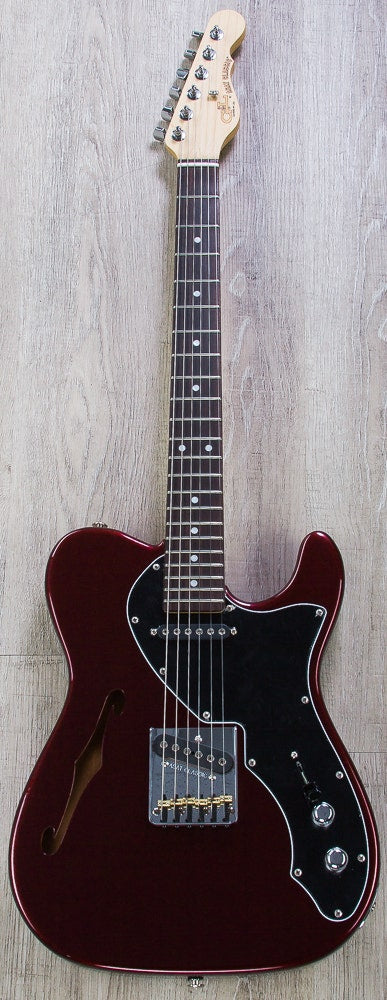 G&L USA ASAT Classic Thinline Semi-Hollow Electric Guitar, Rosewood Fingerboard, Hard Case - Ruby Red Metallic