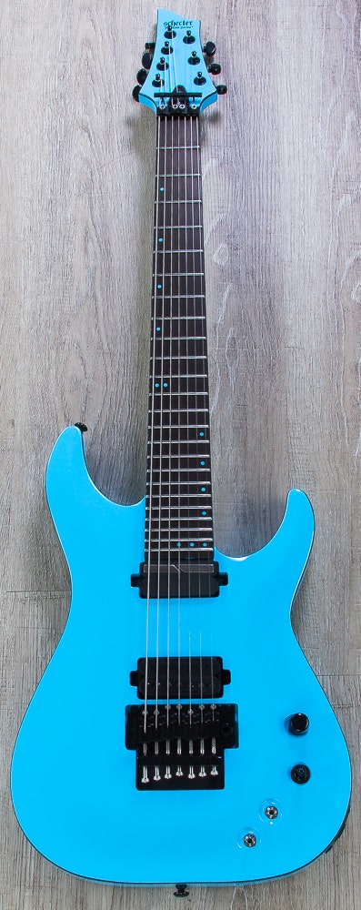 Schecter Keith Merrow KM-7 FR S 7-String Electric Guitar, Floyd Rose 1500 Series Bridge - Lambo Blue