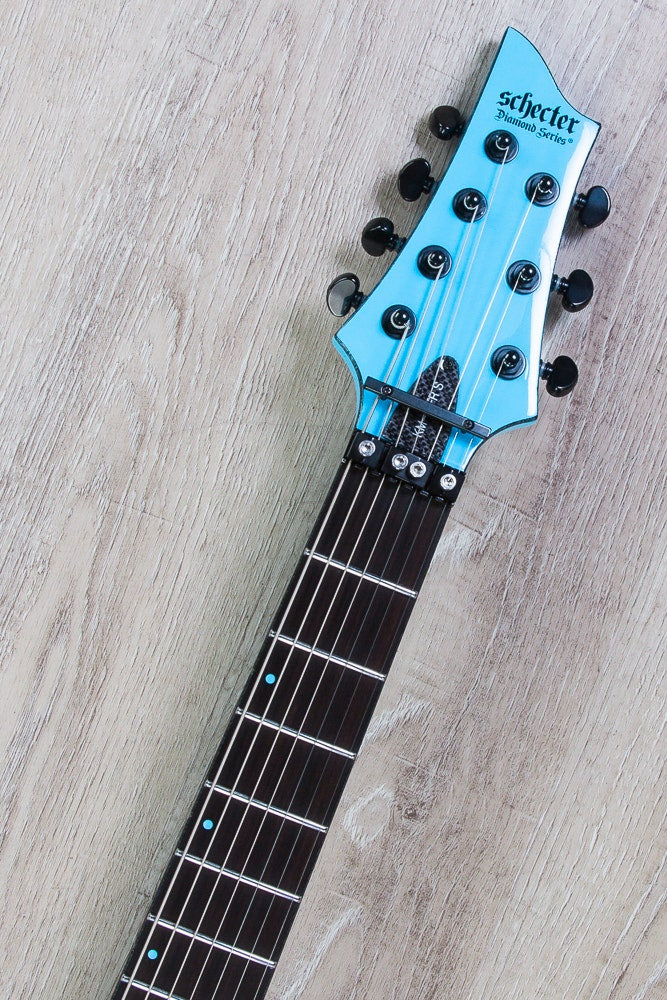 Schecter Keith Merrow KM-7 FR S 7-String Electric Guitar, Floyd Rose 1500 Series Bridge - Lambo Blue
