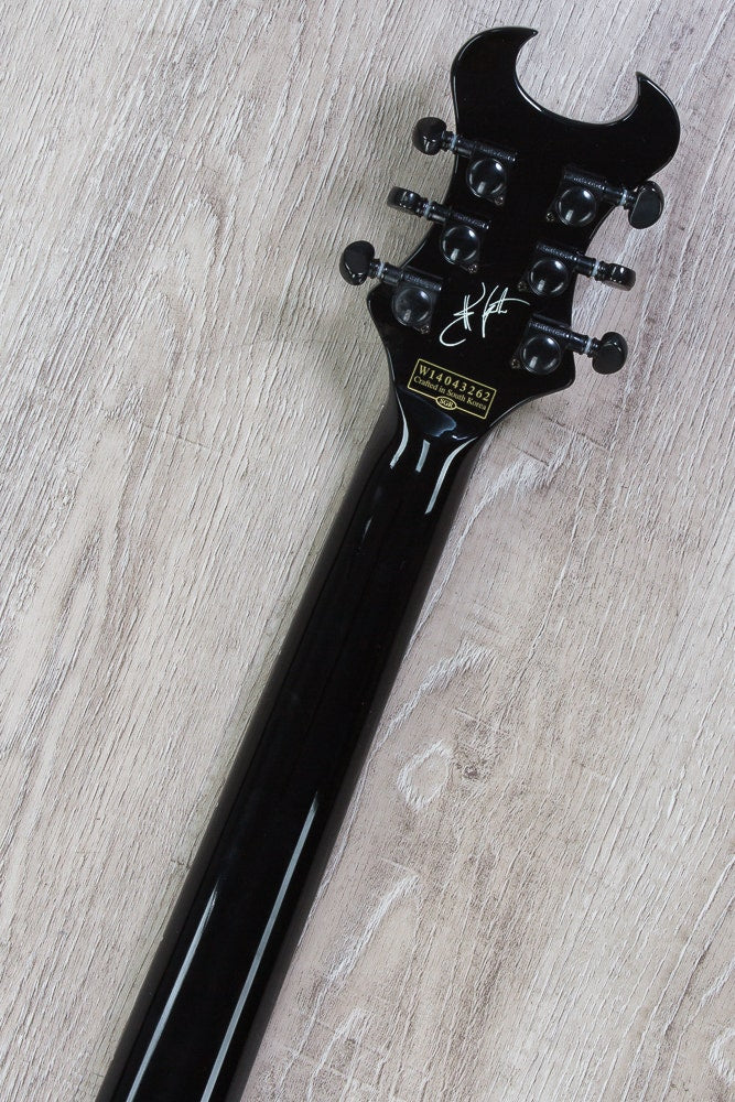 Schecter Synyster Gates Custom-S Sustainiac Left Handed Electric Guitar - Gloss Black & Silver Pinstripes