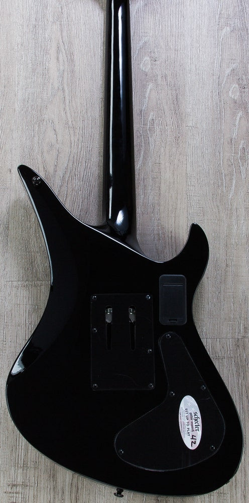 Schecter Synyster Gates Custom-S Sustainiac Left Handed Electric Guitar - Gloss Black & Silver Pinstripes