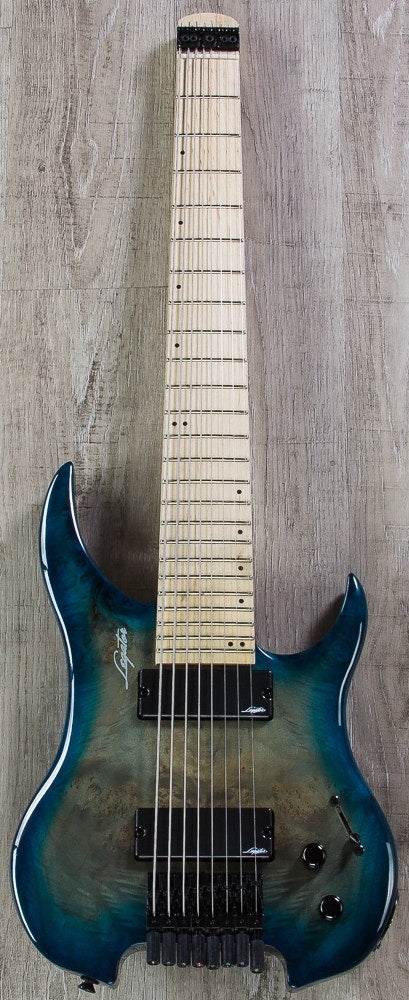 Legator GHB8 Ghost Bolt-On Standard Fret 8-String Electric Guitar - Aqua Burst Burl