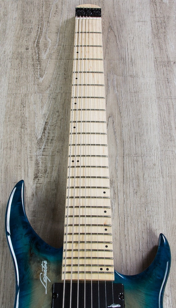 Legator GHB8 Ghost Bolt-On Standard Fret 8-String Electric Guitar - Aqua Burst Burl