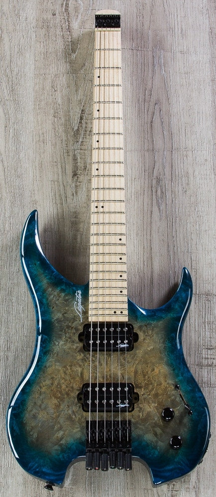 Legator GHB6 Ghost Bolt-On Standard Fret 6-String Electric Guitar - Aqua Burst Burl