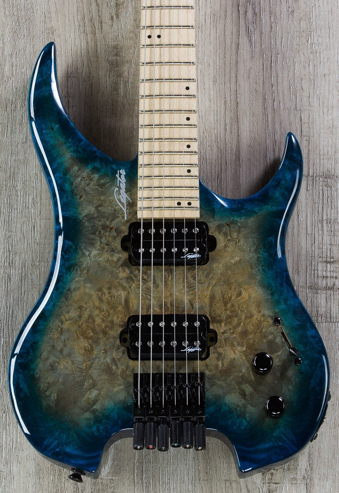 Legator GHB6 Ghost Bolt-On Standard Fret 6-String Electric Guitar - Aqua Burst Burl