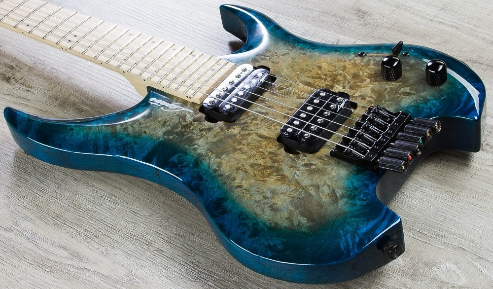 Legator GHB6 Ghost Bolt-On Standard Fret 6-String Electric Guitar - Aqua Burst Burl