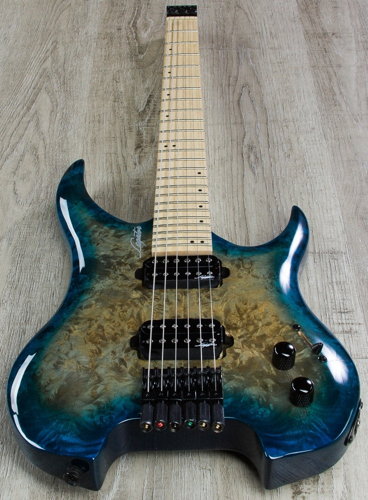Legator GHB6 Ghost Bolt-On Standard Fret 6-String Electric Guitar - Aqua Burst Burl