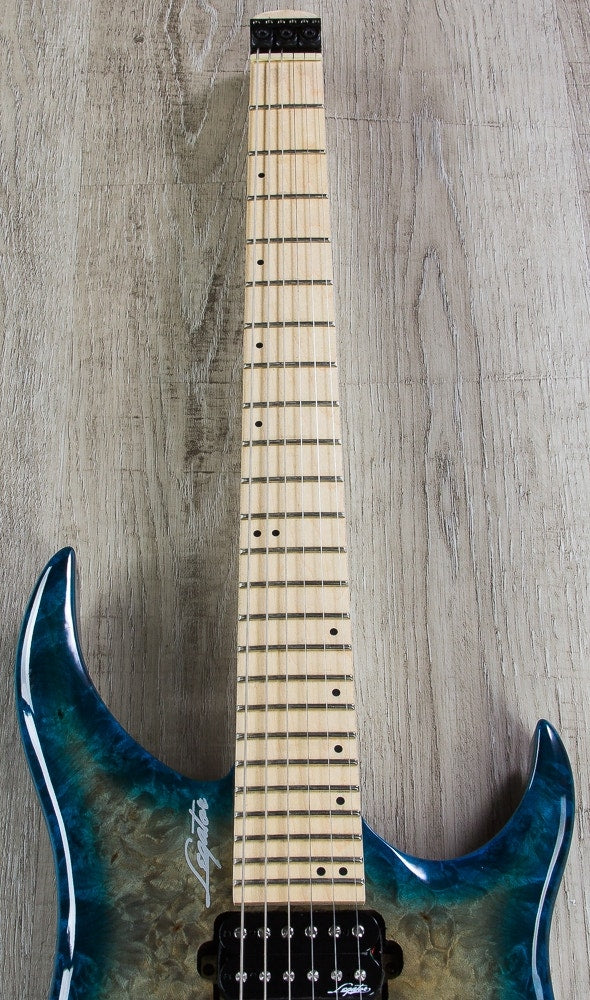 Legator GHB6 Ghost Bolt-On Standard Fret 6-String Electric Guitar - Aqua Burst Burl