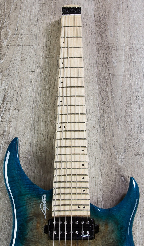 Legator GHB7 Ghost Bolt-On Standard Fret 7-String Electric Guitar - Aqua Burst Burl