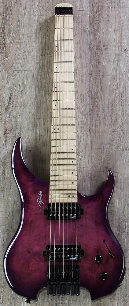 Legator GHB7 Ghost Bolt-On Standard Fret 7-String Electric Guitar - Purple Burst Burl