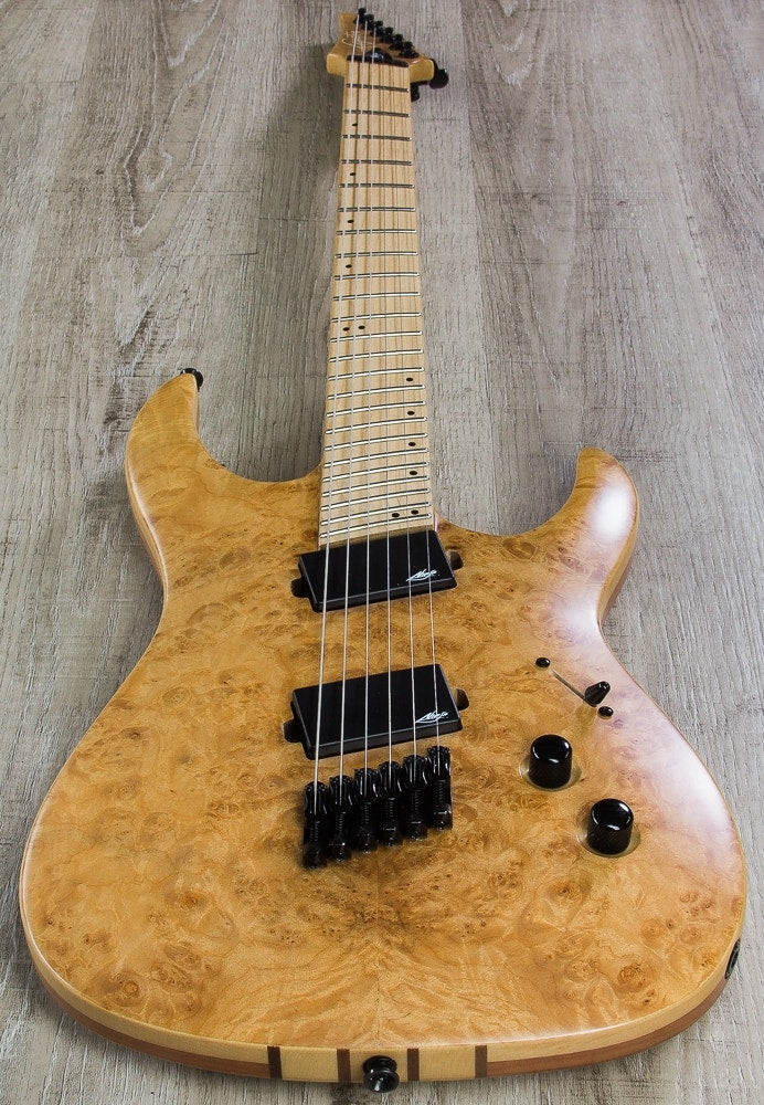 Legator Ninja R 300-Pro Fanned-Fret Electric Guitar - Natural Burl