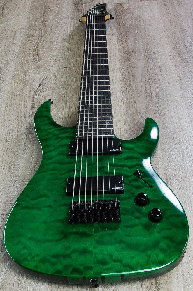 Legator Ninja 300-Pro 8-String Electric Guitar - Emerald Burst Quilted Maple