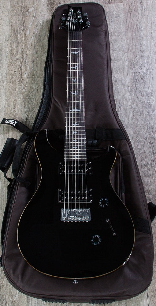 Paul Reed Smith SE Custom 24 7-String Electric Guitar Black Finish with Gig Bag