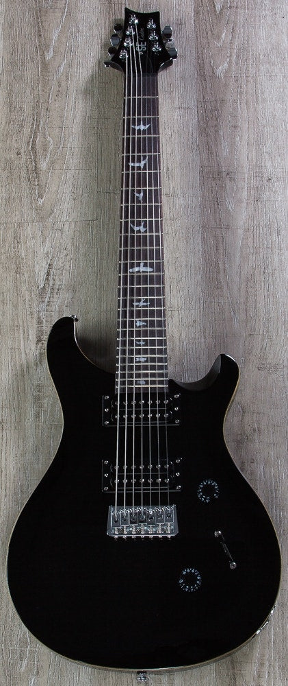 Paul Reed Smith SE Custom 24 7-String Electric Guitar Black Finish with Gig Bag