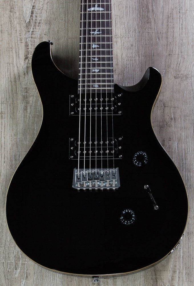 Paul Reed Smith SE Custom 24 7-String Electric Guitar Black Finish with Gig Bag