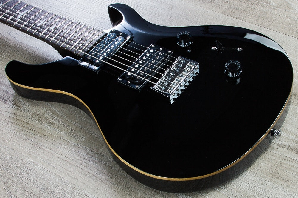 Paul Reed Smith SE Custom 24 7-String Electric Guitar Black Finish with Gig Bag