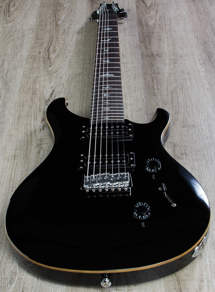 Paul Reed Smith SE Custom 24 7-String Electric Guitar Black Finish with Gig Bag