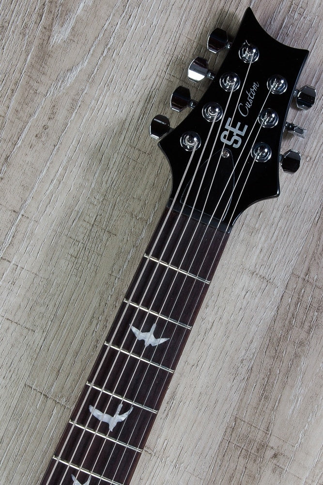 Paul Reed Smith SE Custom 24 7-String Electric Guitar Black Finish with Gig Bag
