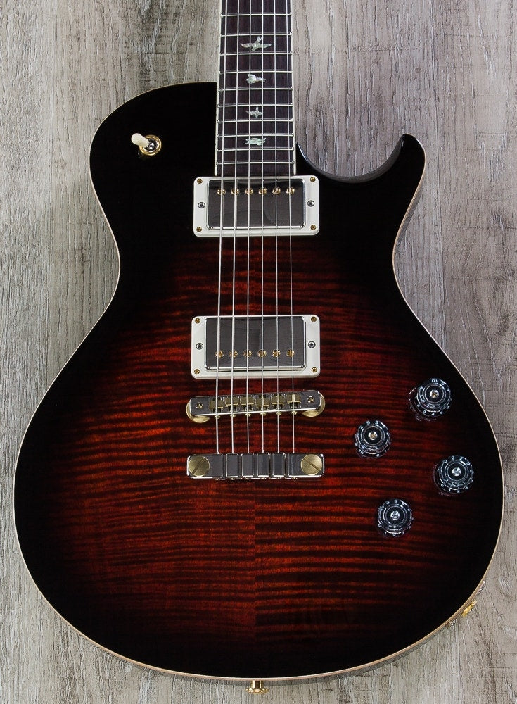PRS Paul Reed Smith Singlecut 594 Electric Guitar, Flame Maple 10-Top, Pattern Vintage, Hard Case - Fire Red Burst