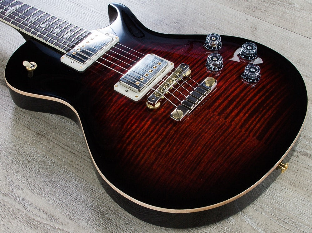 PRS Paul Reed Smith Singlecut 594 Electric Guitar, Flame Maple 10-Top, Pattern Vintage, Hard Case - Fire Red Burst