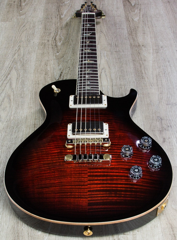 PRS Paul Reed Smith Singlecut 594 Electric Guitar, Flame Maple 10-Top, Pattern Vintage, Hard Case - Fire Red Burst