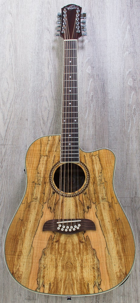 Oscar Schmidt OD312CE 12-String Acoustic-Electric Guitar - Spalted Maple Exclusive