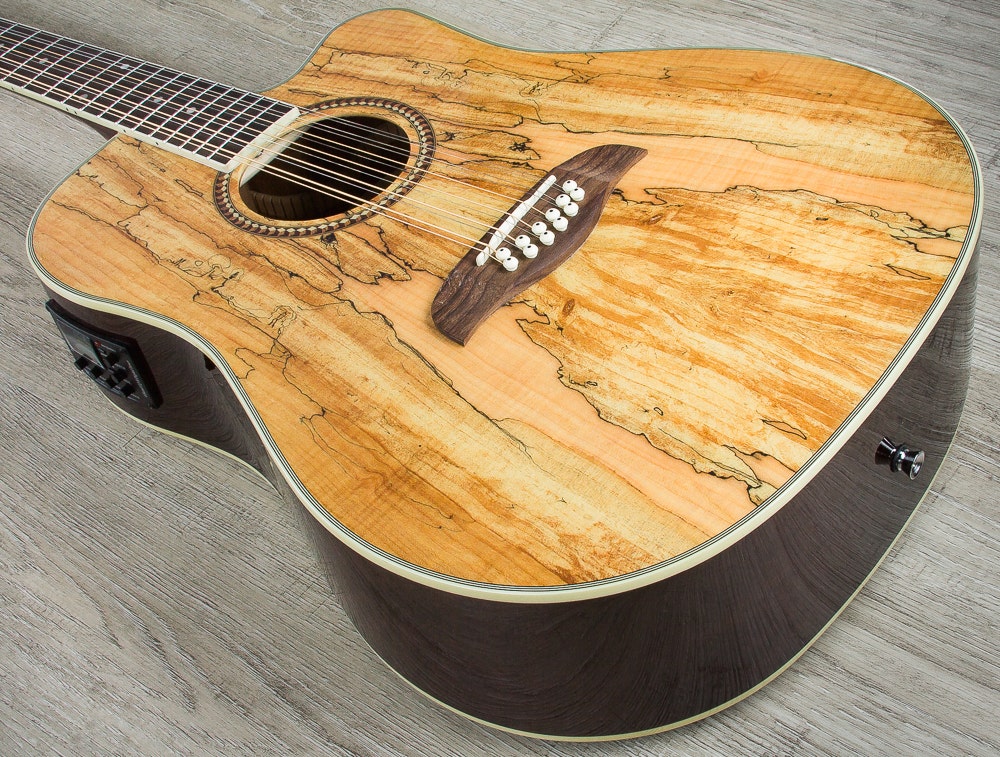 Oscar Schmidt OD312CE 12-String Acoustic-Electric Guitar - Spalted Maple Exclusive