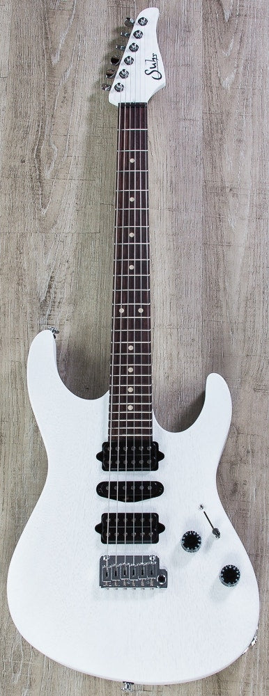 Suhr Modern Satin Electric Guitar, Indian Rosewood Fingerboard, HSH, Gotoh 510 Bridge, Gig Bag - White Satin