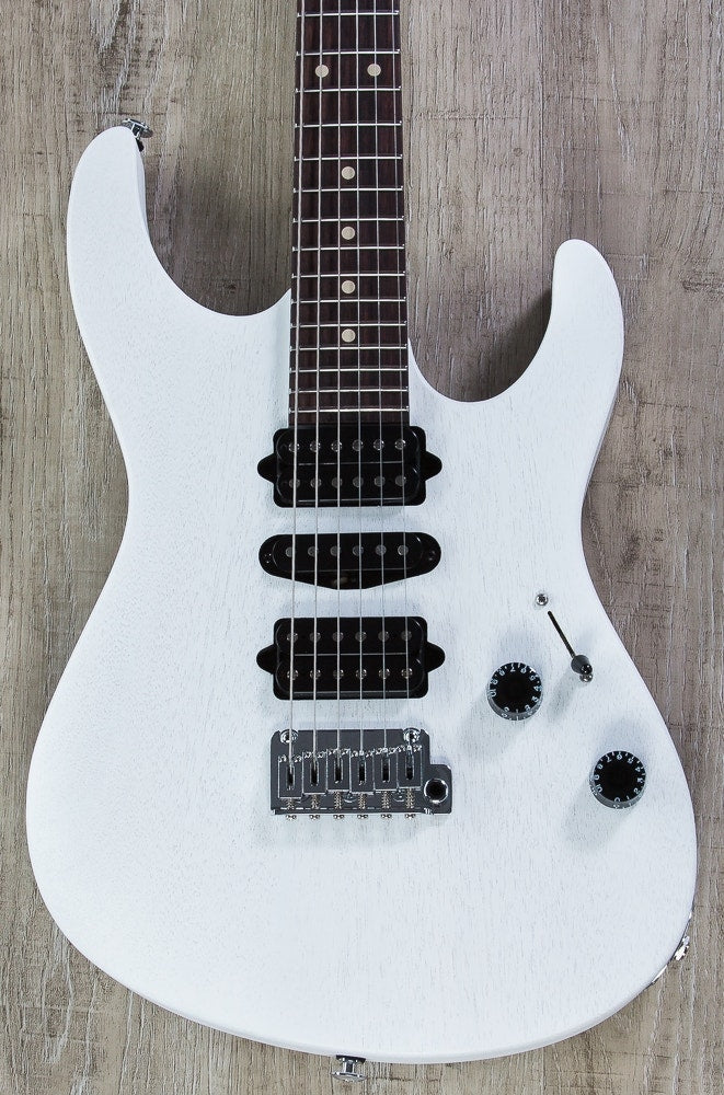 Suhr Modern Satin Electric Guitar, Indian Rosewood Fingerboard, HSH, Gotoh 510 Bridge, Gig Bag - White Satin