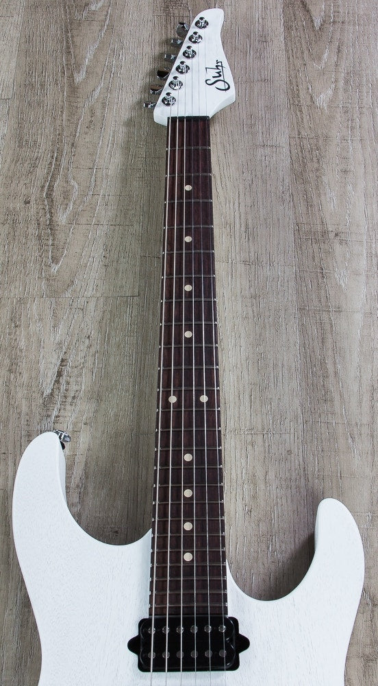 Suhr Modern Satin Electric Guitar, Indian Rosewood Fingerboard, HSH, Gotoh 510 Bridge, Gig Bag - White Satin
