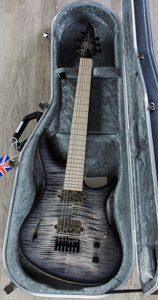Skervesen 4AP Soul 6 Electric Guitar, Flamed Maple, Bare Knuckle Aftermath Pickups, Hiscox Case - Graphite Burst