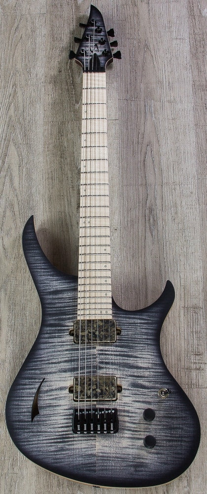 Skervesen 4AP Soul 6 Electric Guitar, Flamed Maple, Bare Knuckle Aftermath Pickups, Hiscox Case - Graphite Burst