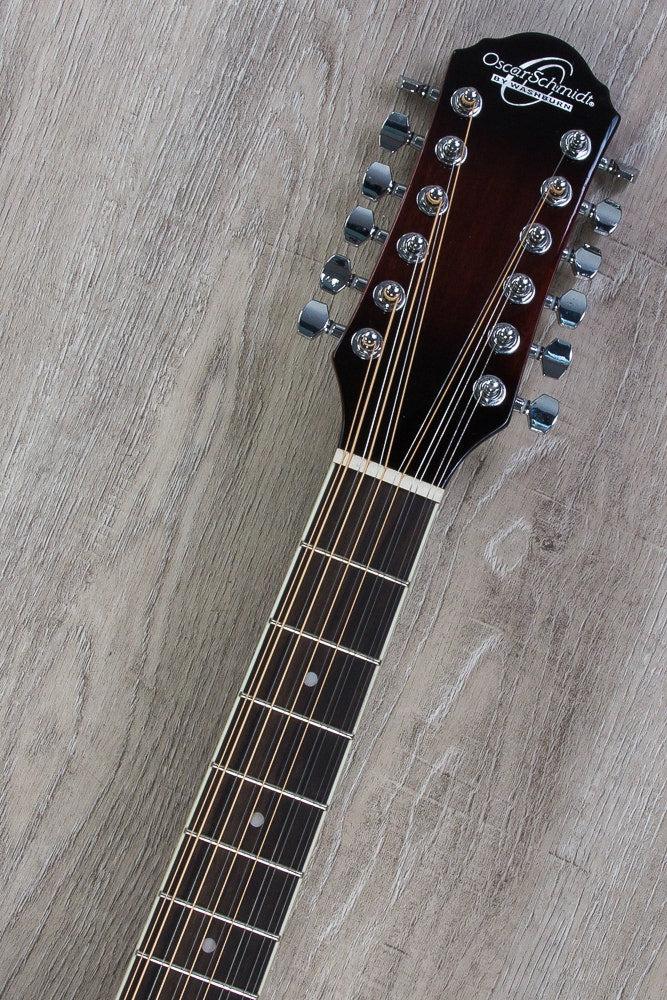 Oscar Schmidt OD312CE 12-String Acoustic-Electric Guitar - Flame Black Cherry Exclusive