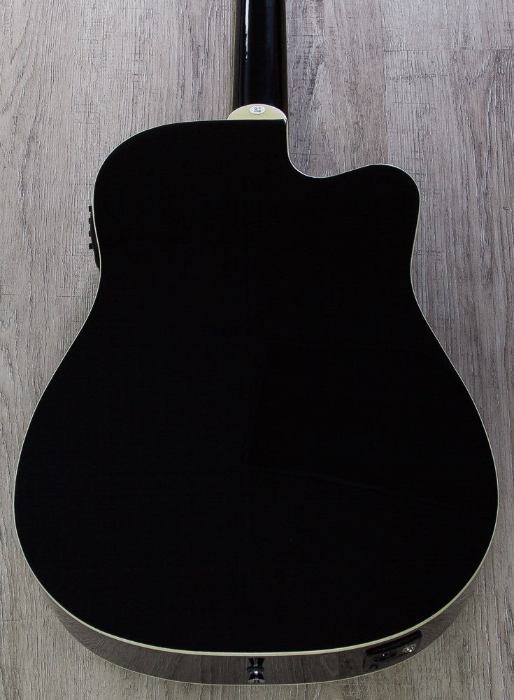 Oscar Schmidt OD312CE-BLH Left-Handed 12-String Cutaway Acoustic/Electric Dreadnought Guitar - Black