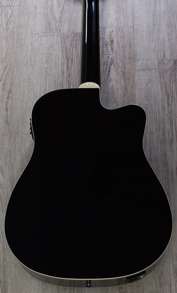 Oscar Schmidt OD312CE-BLH Left-Handed 12-String Cutaway Acoustic/Electric Dreadnought Guitar - Black