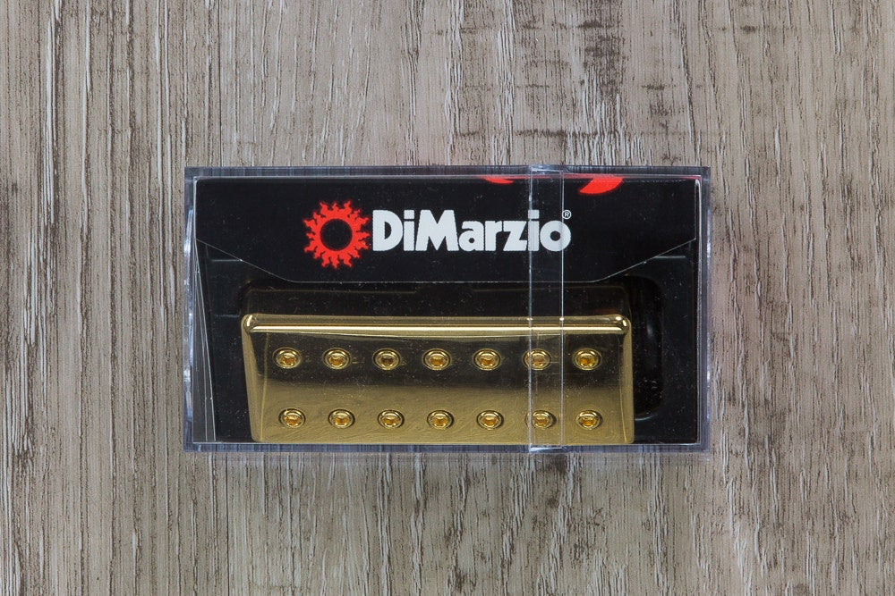 DiMarzio DP713 Titan Guitar Pickup, 7-String, Neck, Gold Cover with Gold Poles