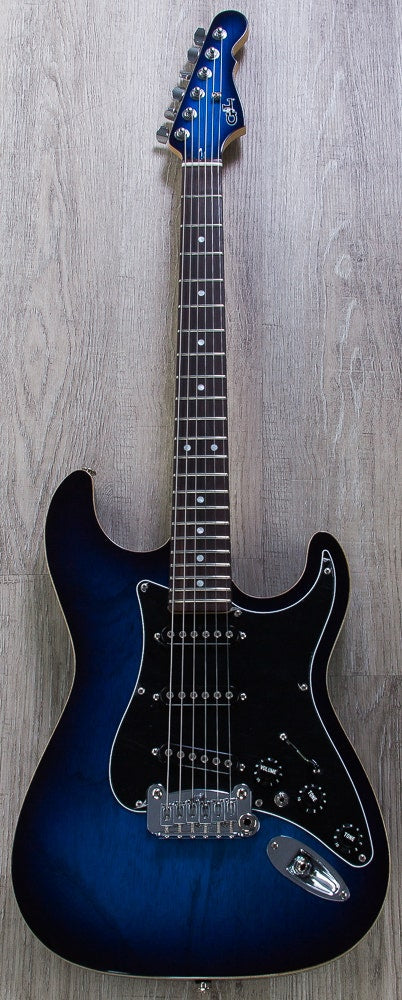 G&L USA S-500 Electric Guitar, Rosewood Fingerboard, Hard Case - Blueburst