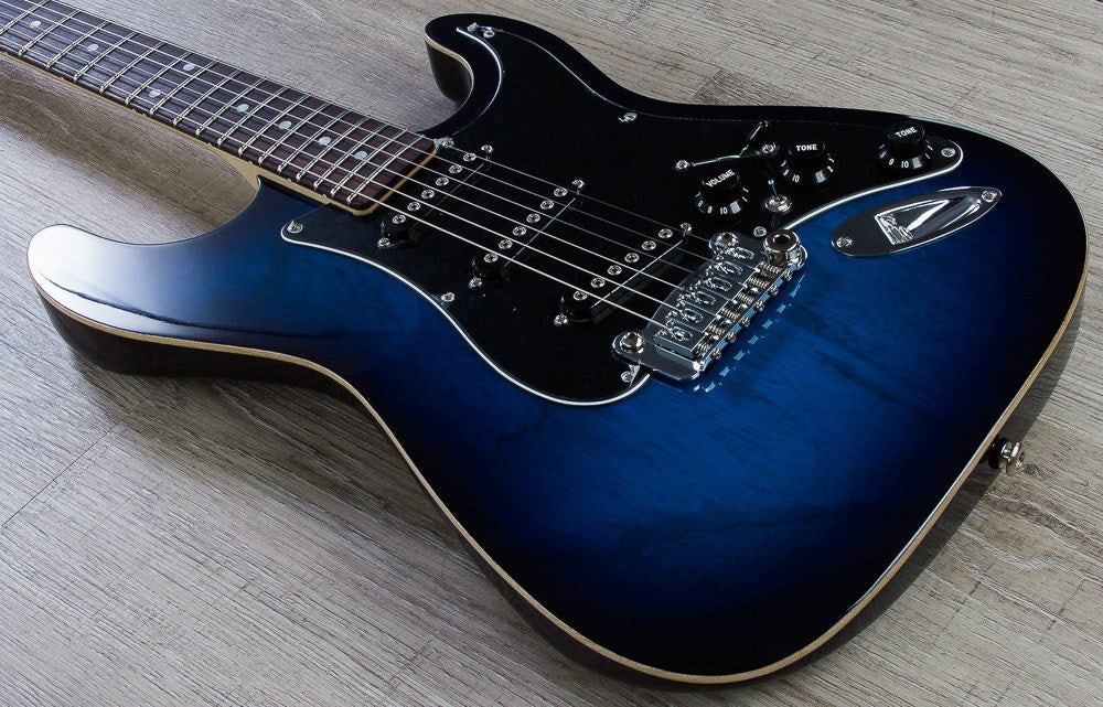 G&L USA S-500 Electric Guitar, Rosewood Fingerboard, Hard Case - Blueburst