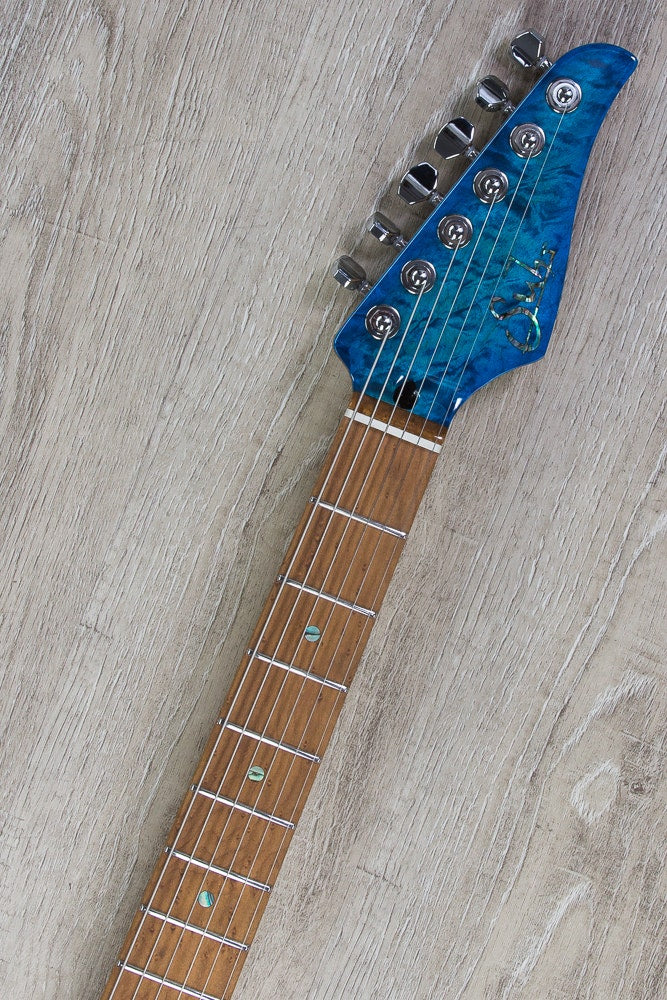 Suhr Modern Electric Guitar, Angel Quilt Maple Top, HSH, Hard Case - Aqua Blue Burst