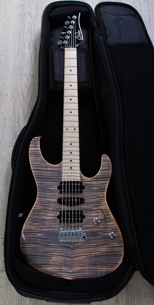 Suhr Modern Pro Electric Guitar, Maple FIngerboard, Gotoh 510 Bridge - Transparent Blue Denim/Slate (JS2K5K)