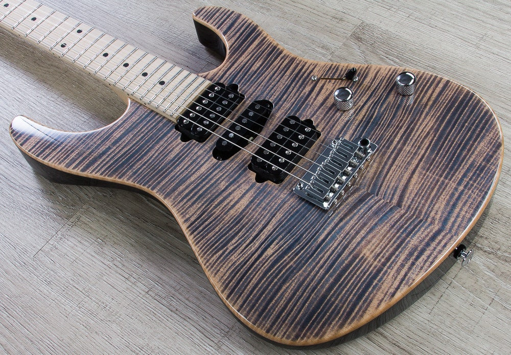 Suhr Modern Pro Electric Guitar, Maple FIngerboard, Gotoh 510 Bridge - Transparent Blue Denim/Slate (JS2K5K)