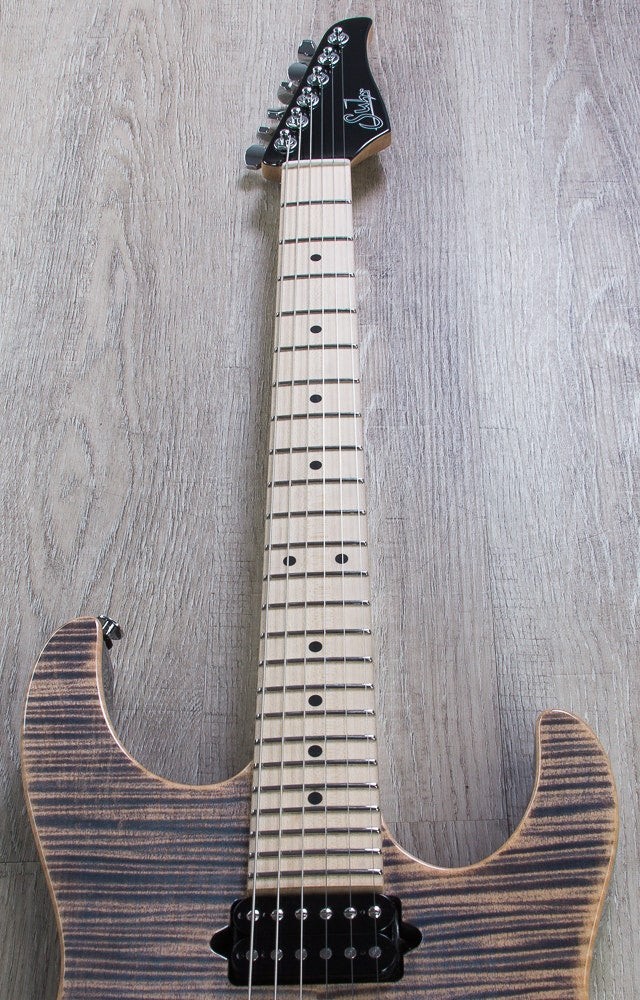 Suhr Modern Pro Electric Guitar, Maple FIngerboard, Gotoh 510 Bridge - Transparent Blue Denim/Slate (JS2K5K)