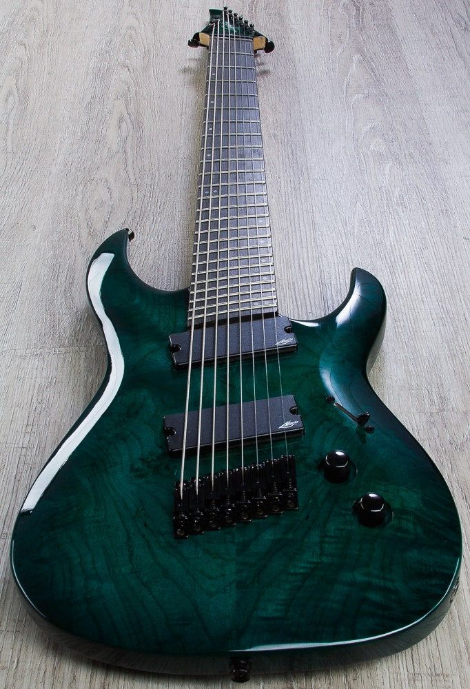 Legator Ninja R 200-SE Fanned Fret 8-String Electric Guitar - Teal Burl
