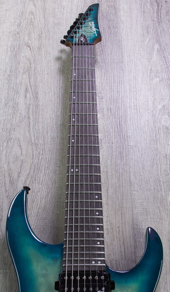 Legator Ninja 200-SE 7-String Electric Guitar, Quilt Maple Top - Aqua Burst