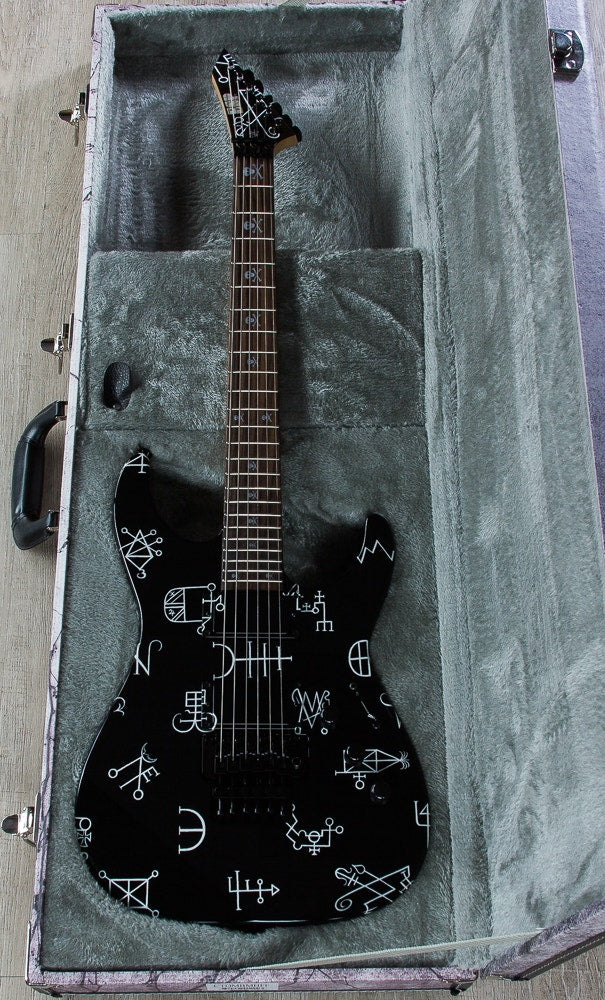 ESP Kirk Hammett Demonology Electric Guitar, Rosewood Fingerboard, Floyd Rose Tremolo, Hard Case - Black