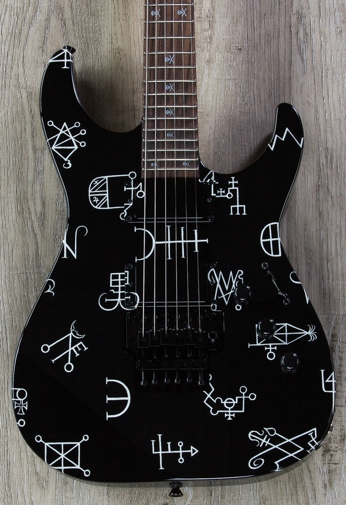 ESP Kirk Hammett Demonology Electric Guitar, Rosewood Fingerboard, Floyd Rose Tremolo, Hard Case - Black